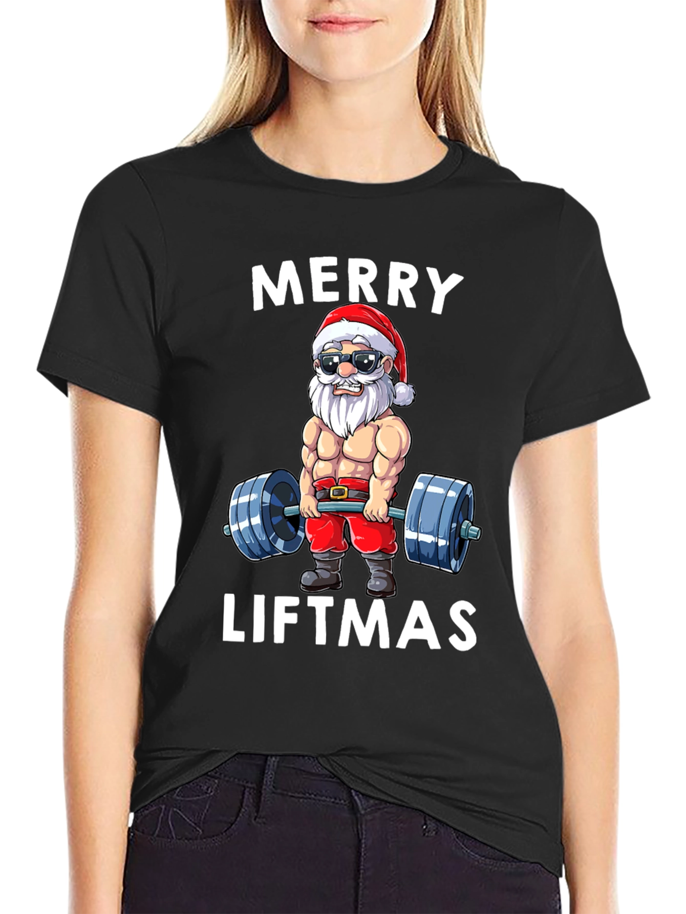 Merry Liftmas Graphic T-Shirt - Santa Workout
