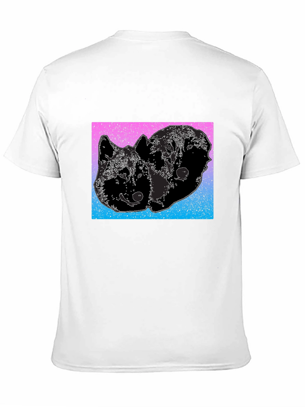 Two Wolves Graphic Tee - Gradient Background