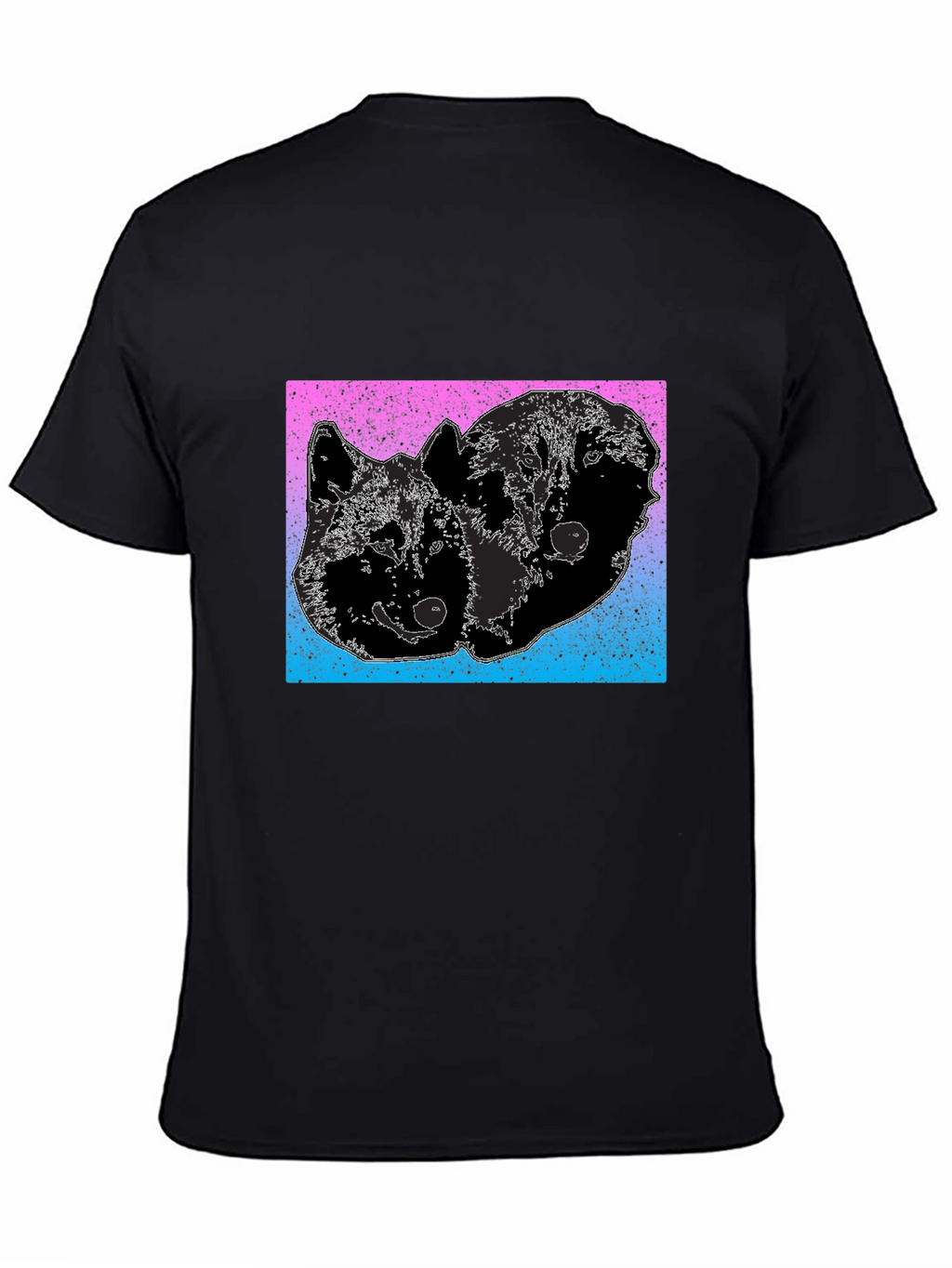 Two Wolves Graphic Tee - Gradient Background