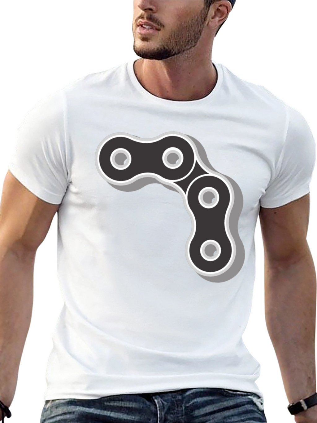 Cool Chain Link Graphic Black T-Shirt