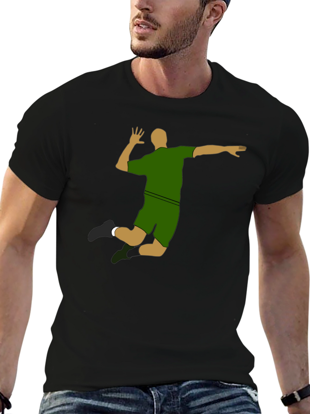 Volleyball Silhouette Graphic T-Shirt - Sporty Design