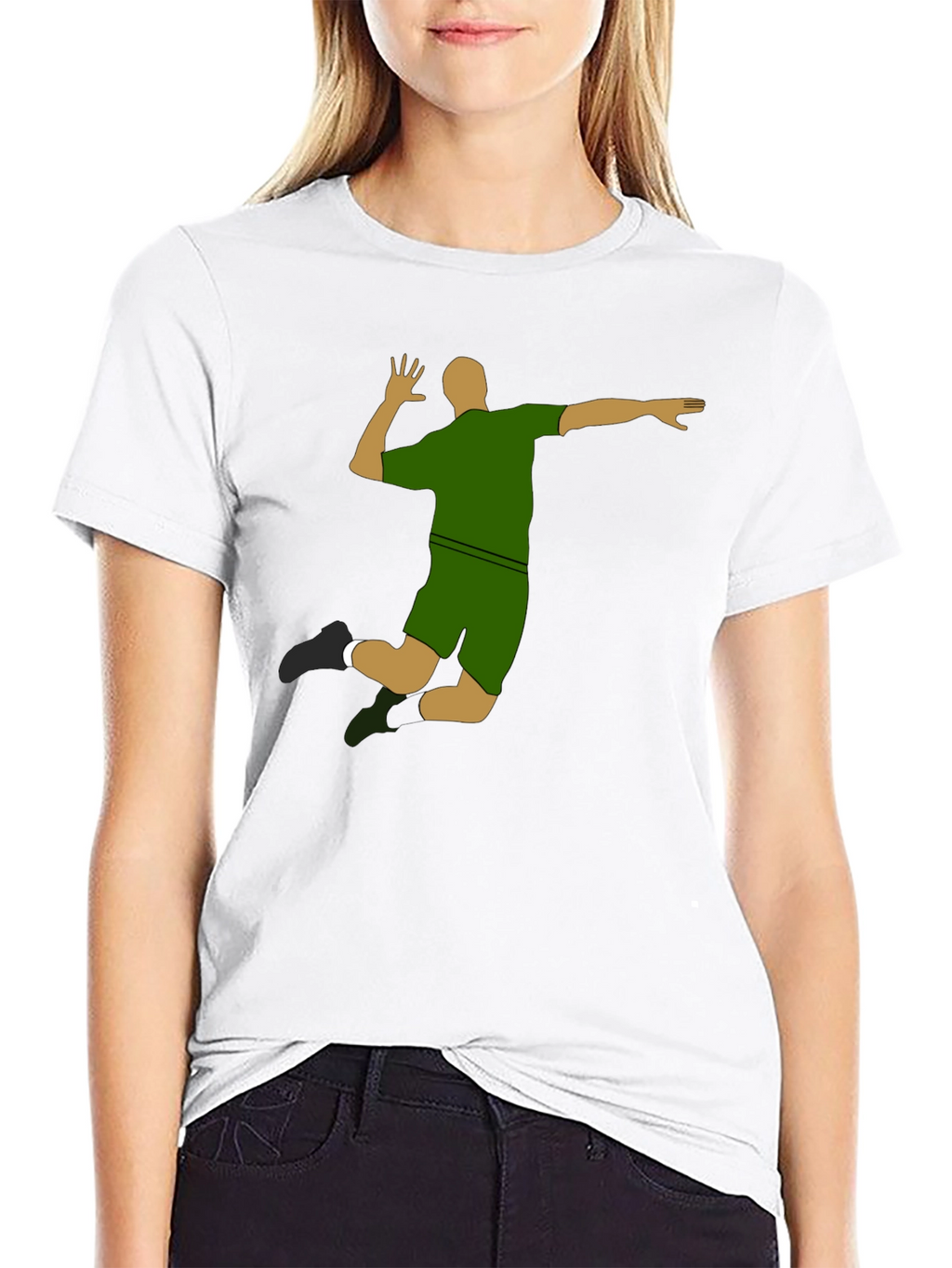 Volleyball Silhouette Graphic T-Shirt - Sporty Design