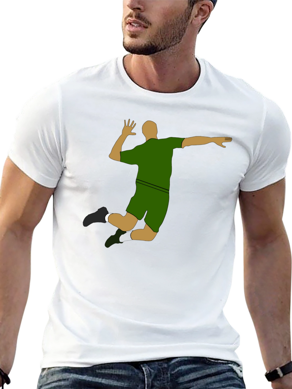 Volleyball Silhouette Graphic T-Shirt - Sporty Design