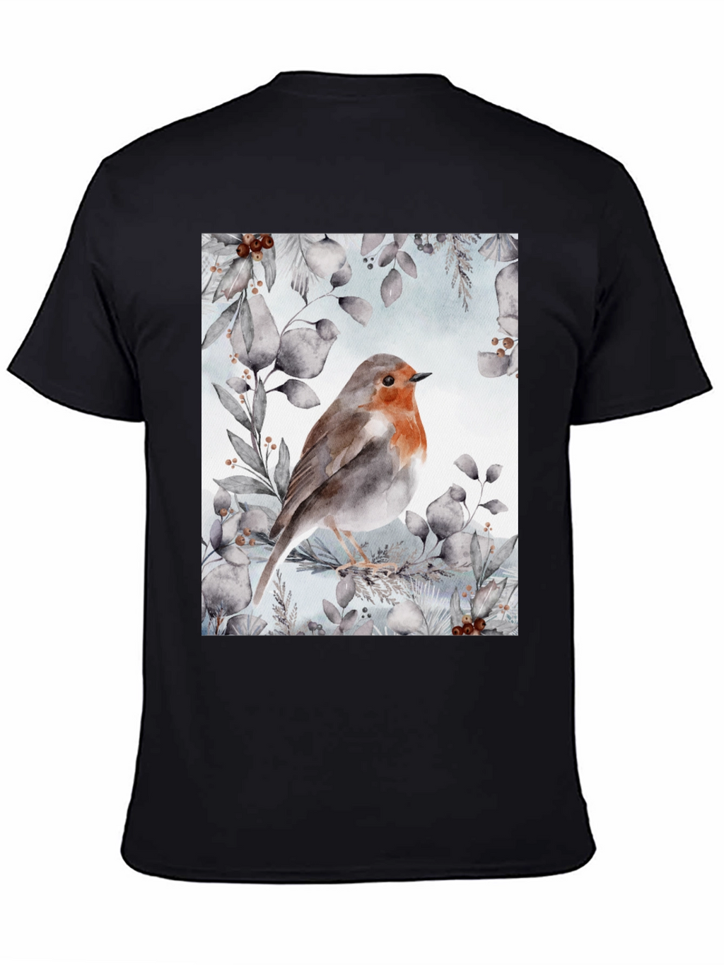 Robin Bird Graphic Print T-Shirt