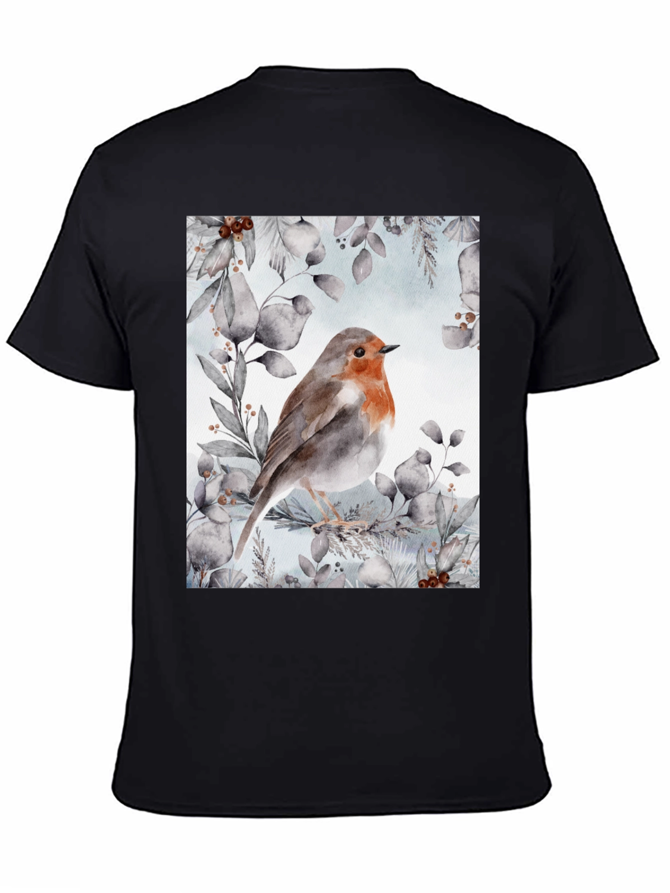 Robin Bird Graphic Print T-Shirt