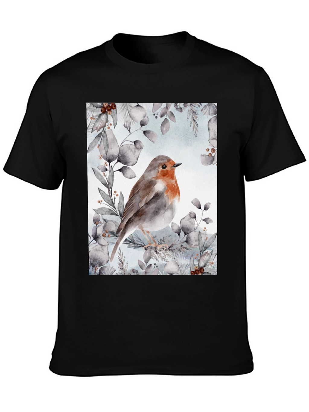 Robin Bird Graphic Print T-Shirt