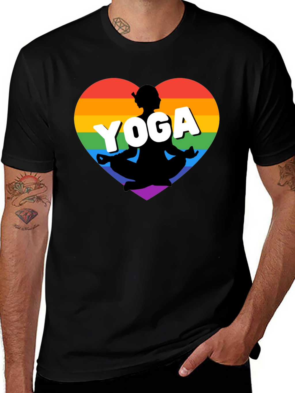 Rainbow Yoga Heart T-Shirt