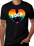 Rainbow Yoga Heart T-Shirt