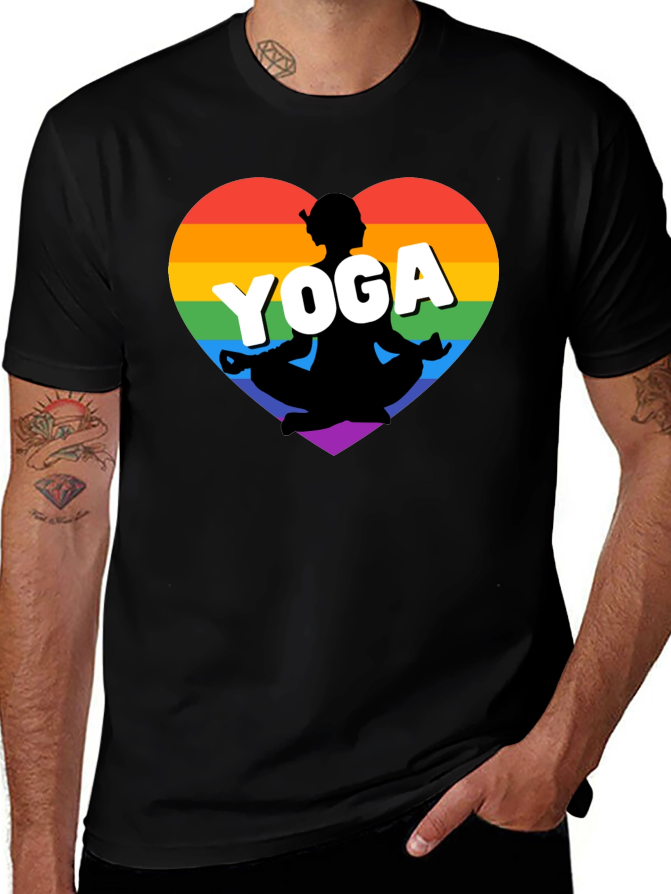Rainbow Yoga Heart T-Shirt