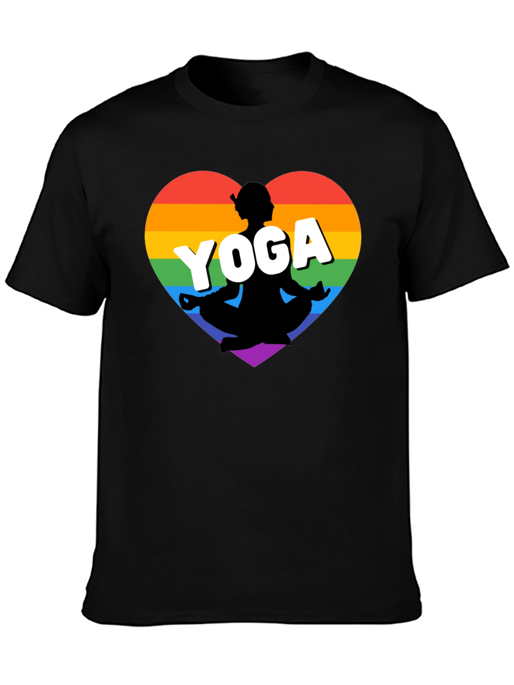 Rainbow Yoga Heart T-Shirt
