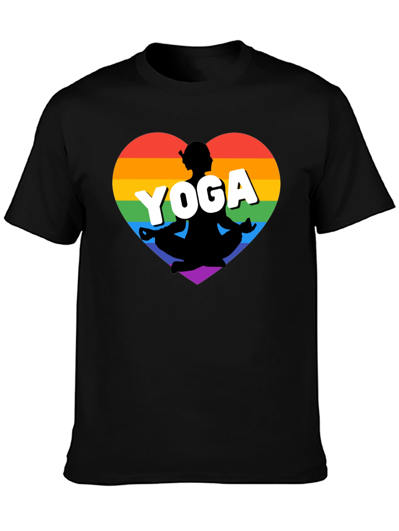 Rainbow Yoga Heart T-Shirt