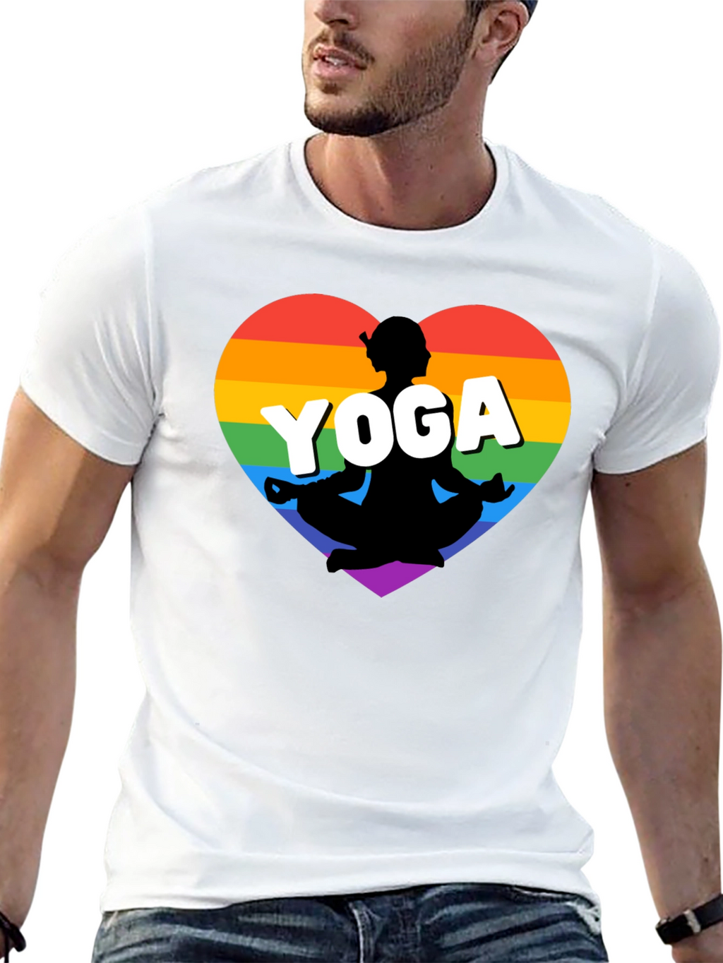 Rainbow Yoga Heart T-Shirt