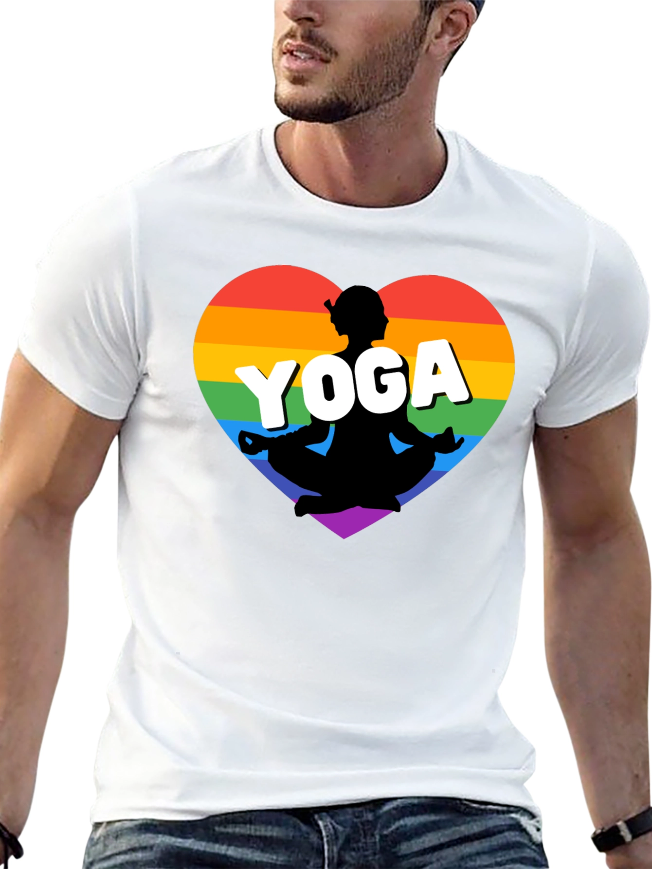 Rainbow Yoga Heart T-Shirt