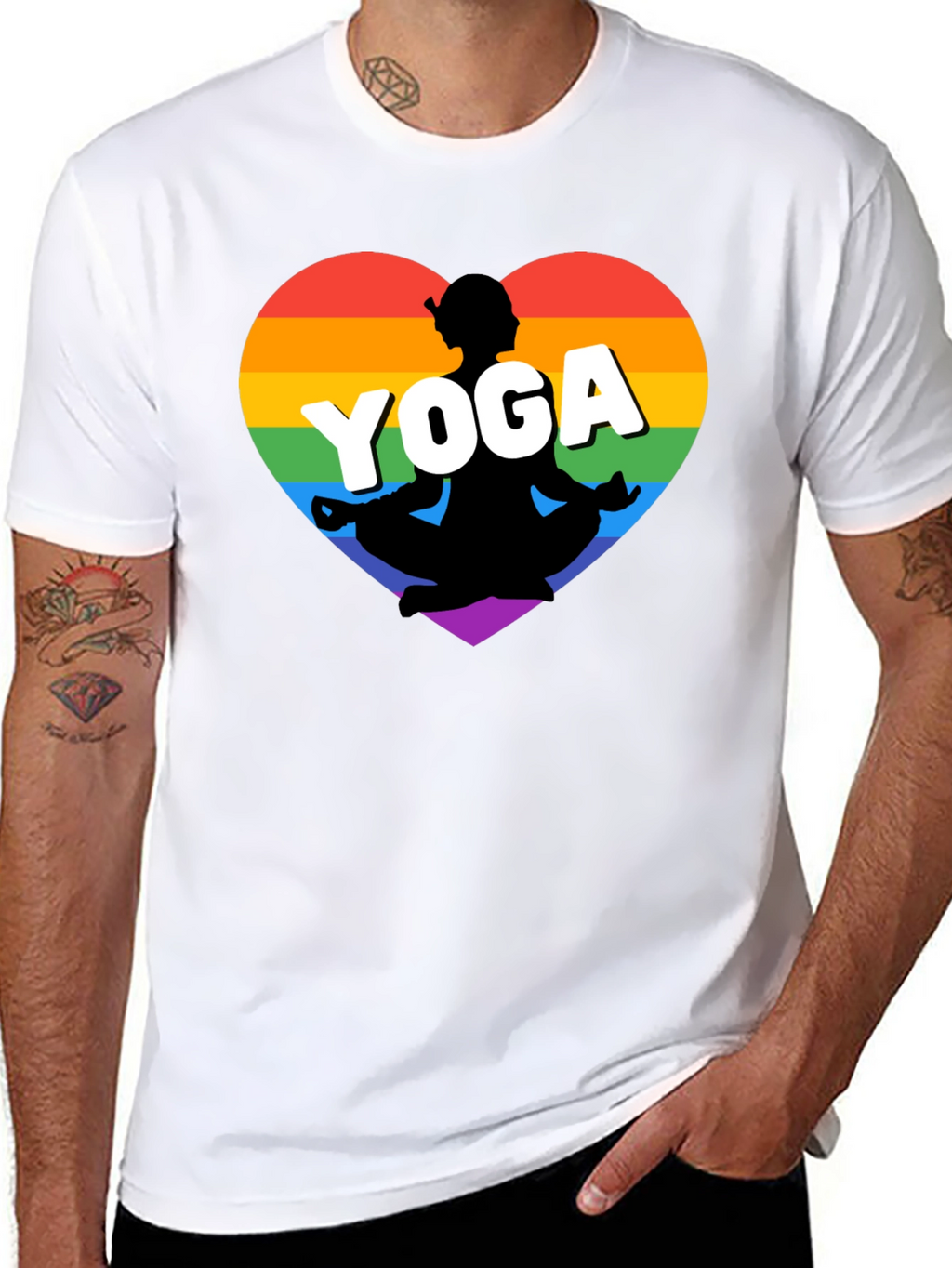 Rainbow Yoga Heart T-Shirt