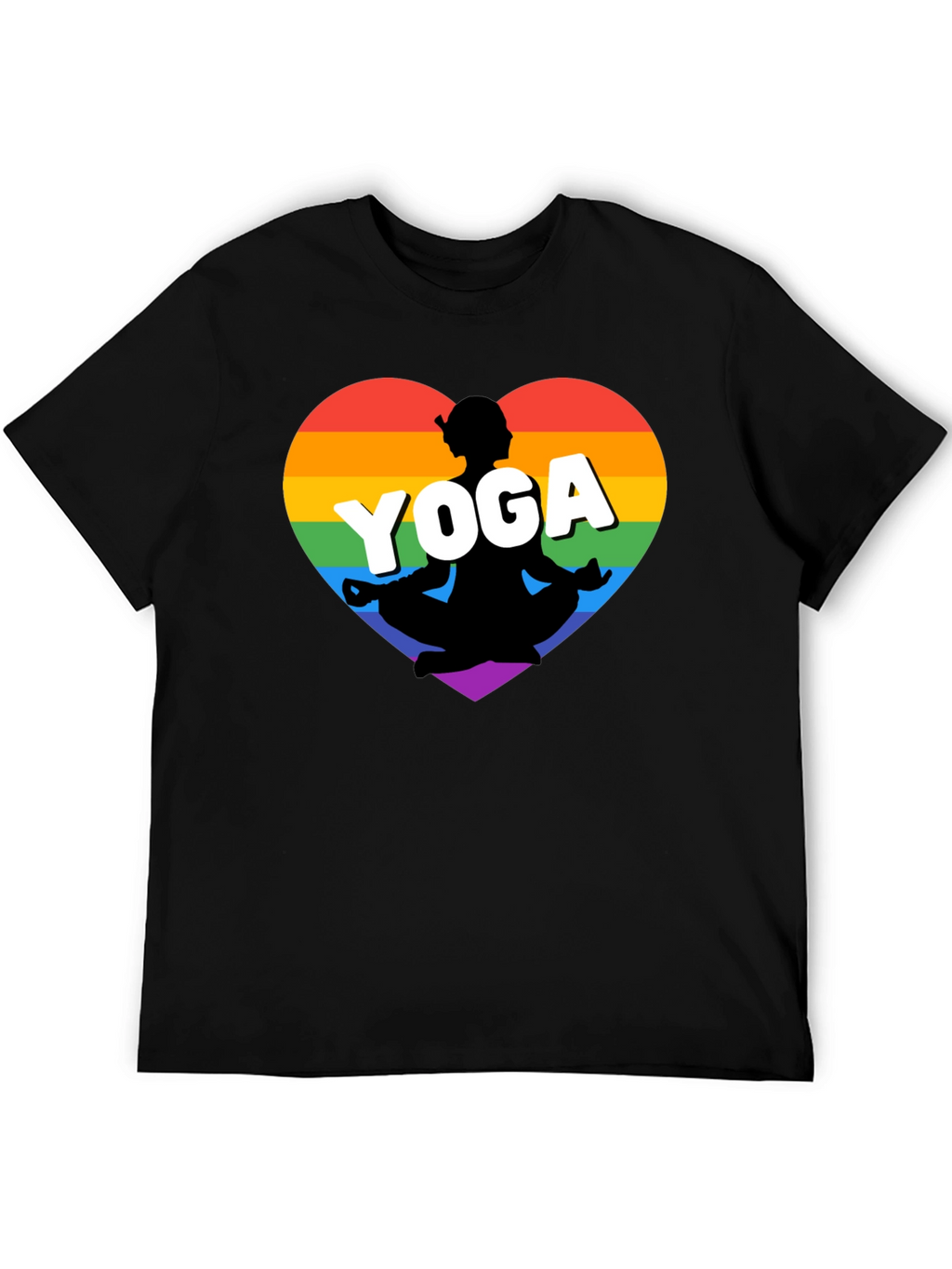 Rainbow Yoga Heart T-Shirt