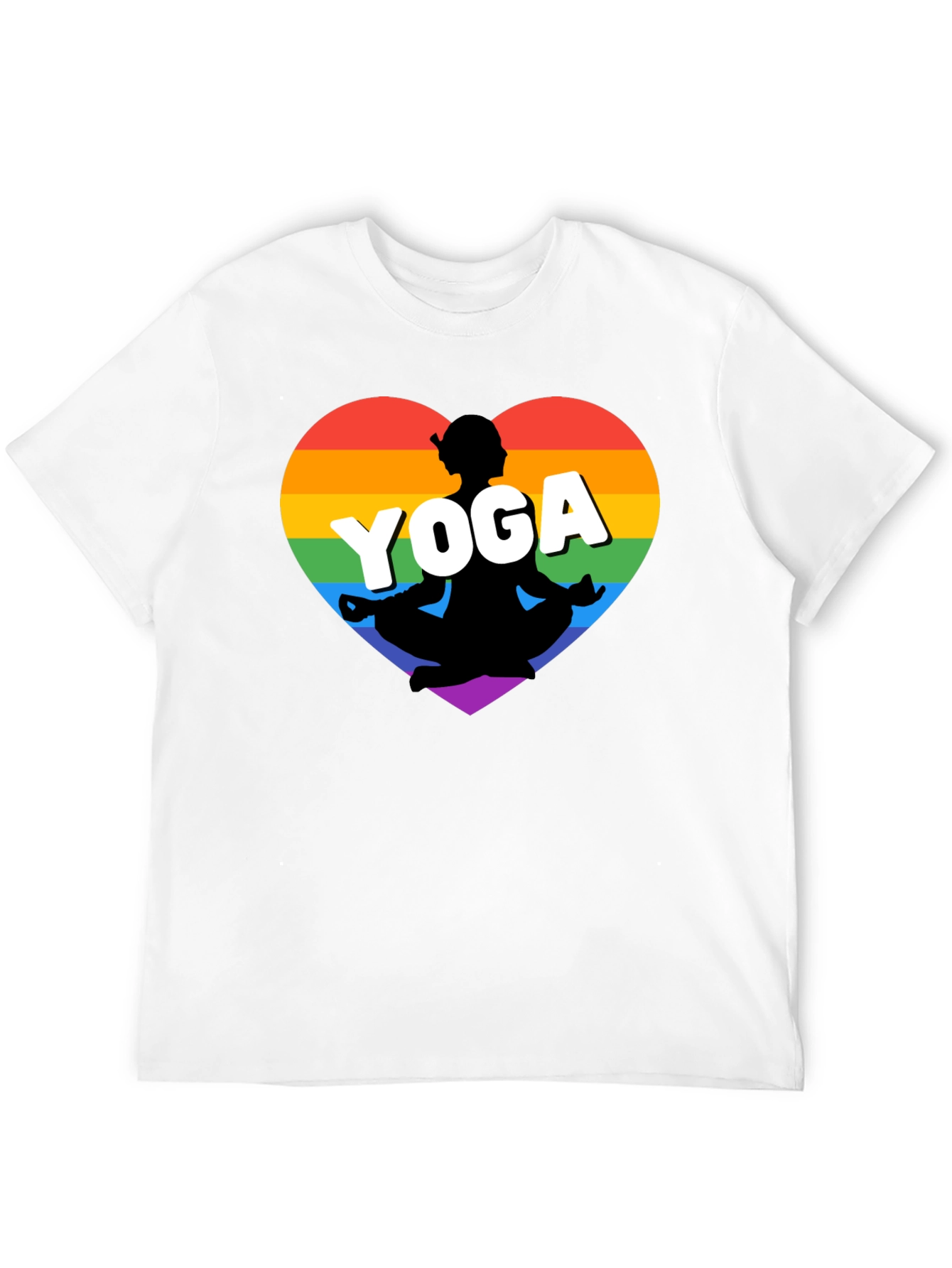 Rainbow Yoga Heart T-Shirt