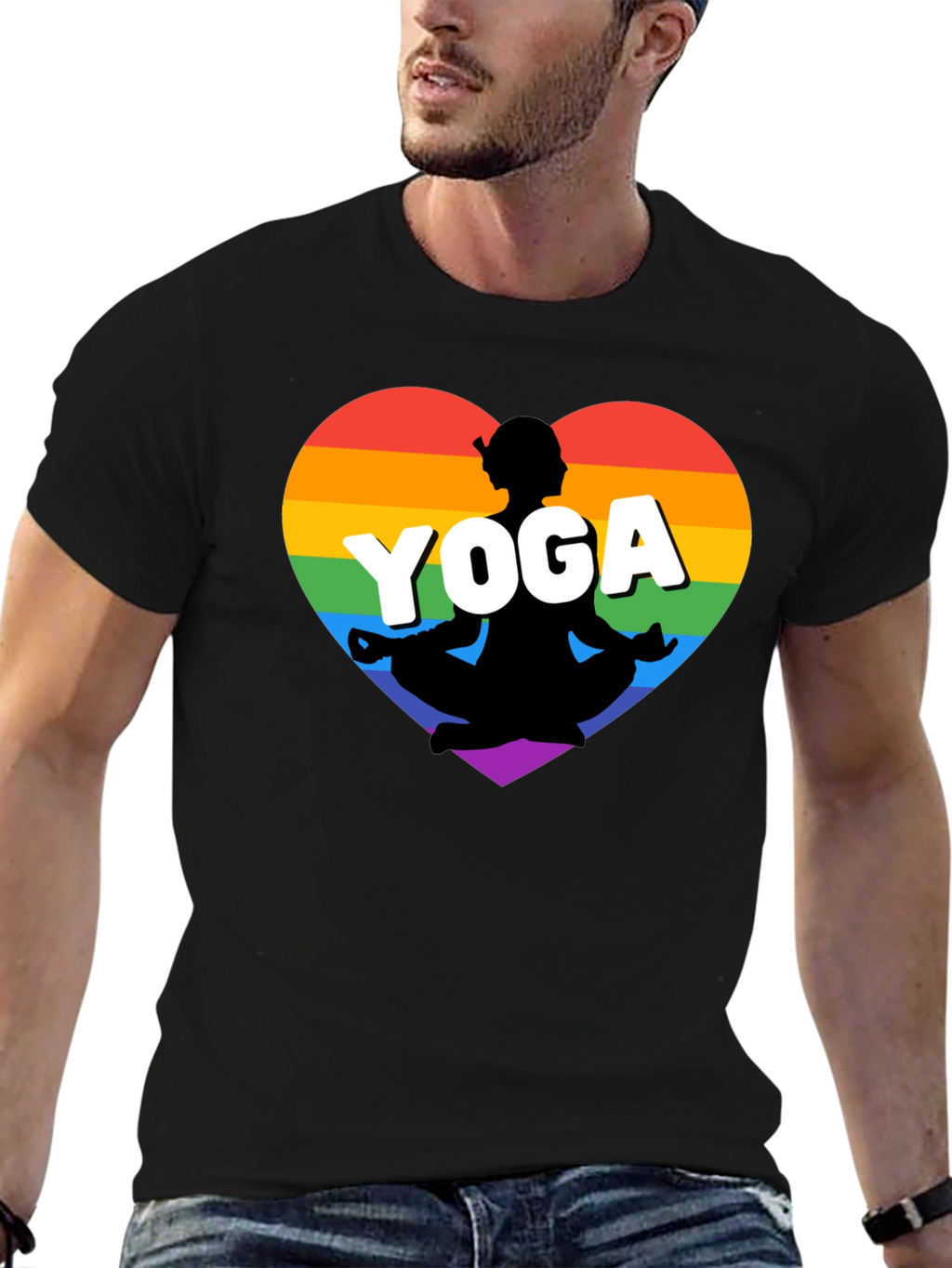 Rainbow Yoga Heart T-Shirt
