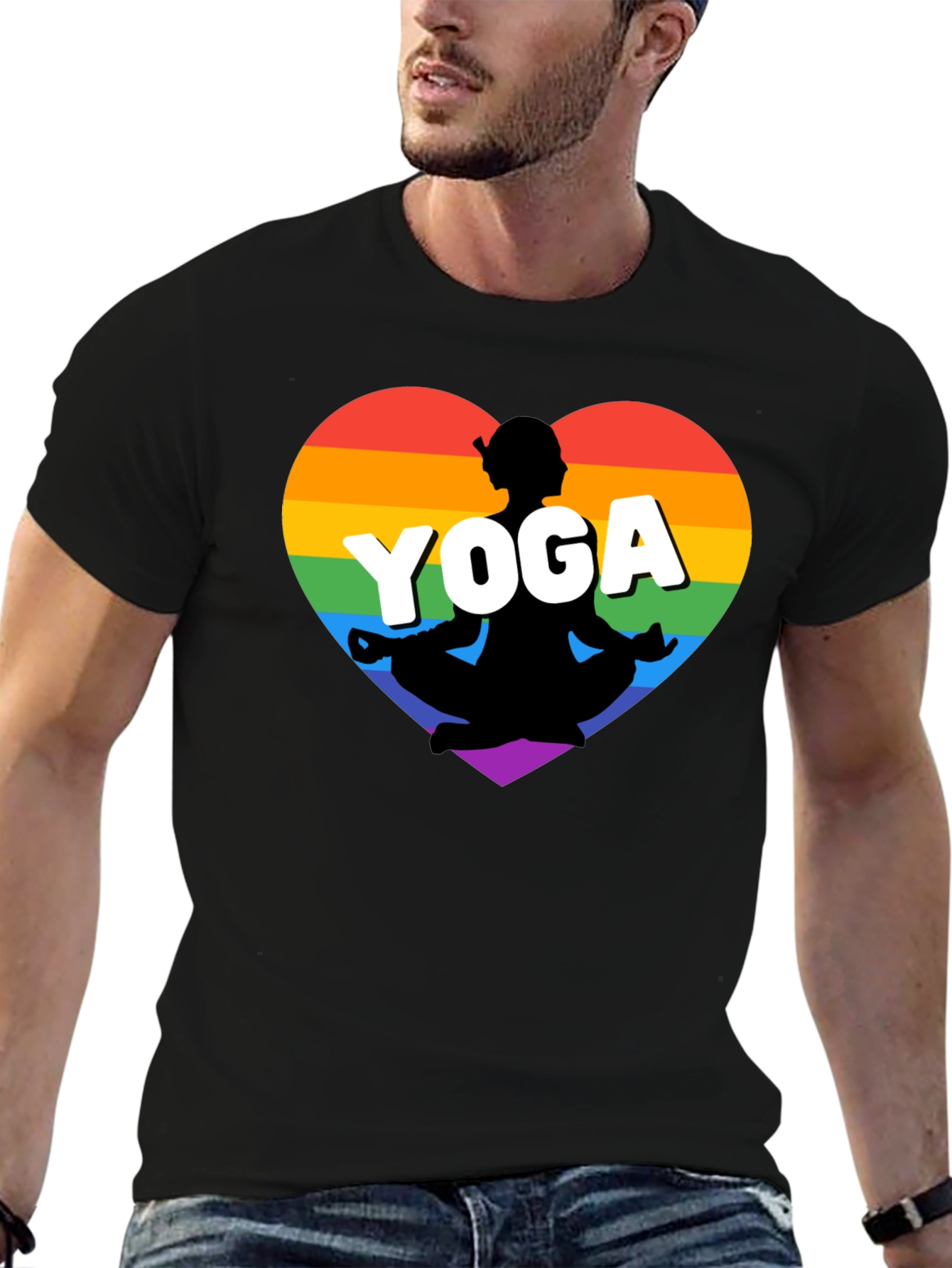 Rainbow Yoga Heart T-Shirt