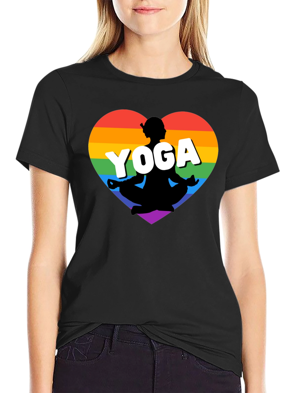 Rainbow Yoga Heart T-Shirt