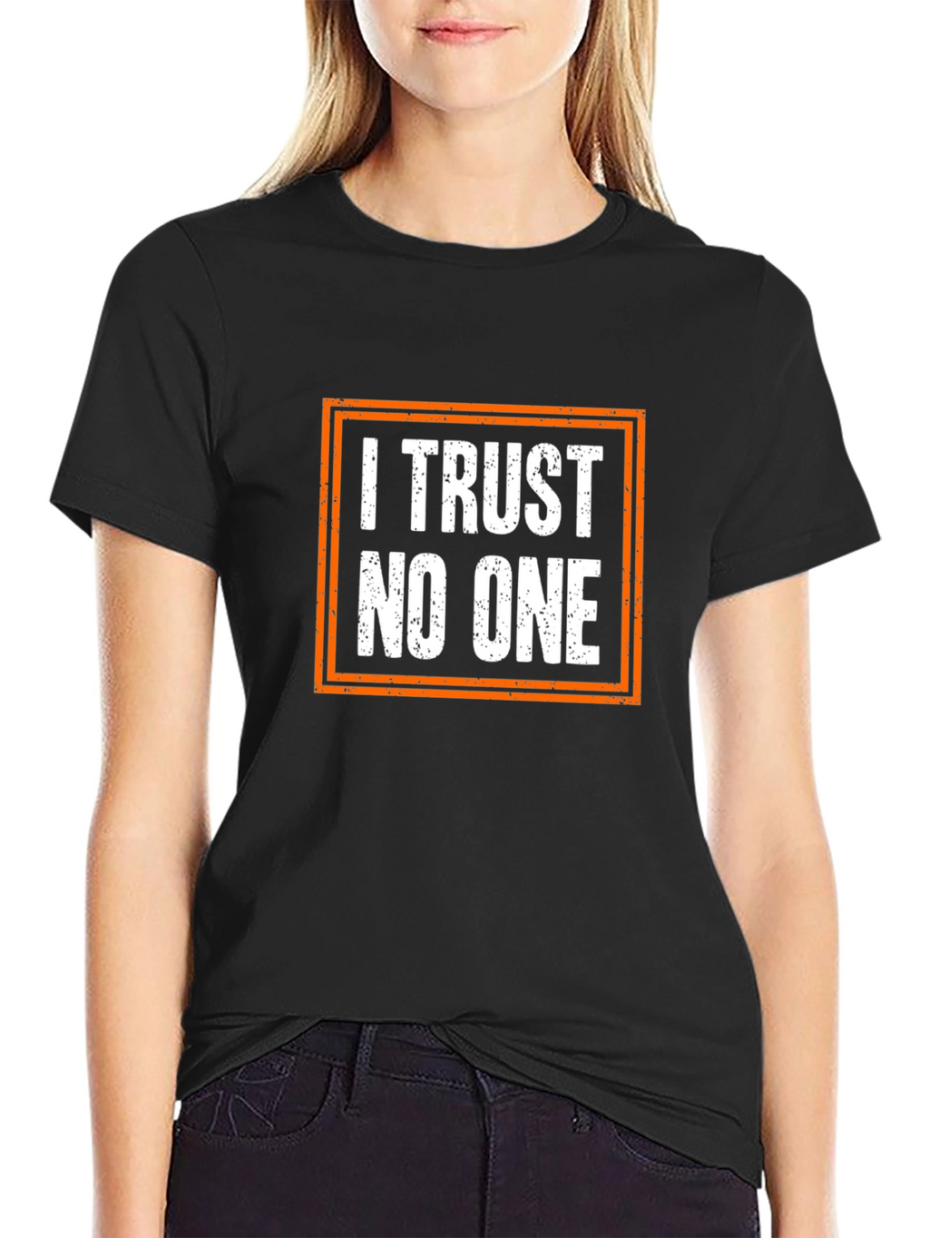 I Trust No One Graphic T-Shirt - Black