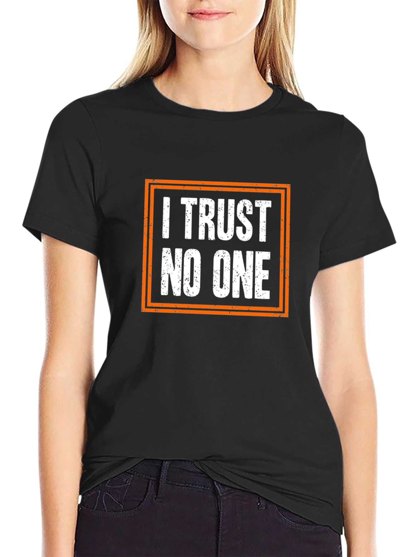 I Trust No One Graphic T-Shirt - Black