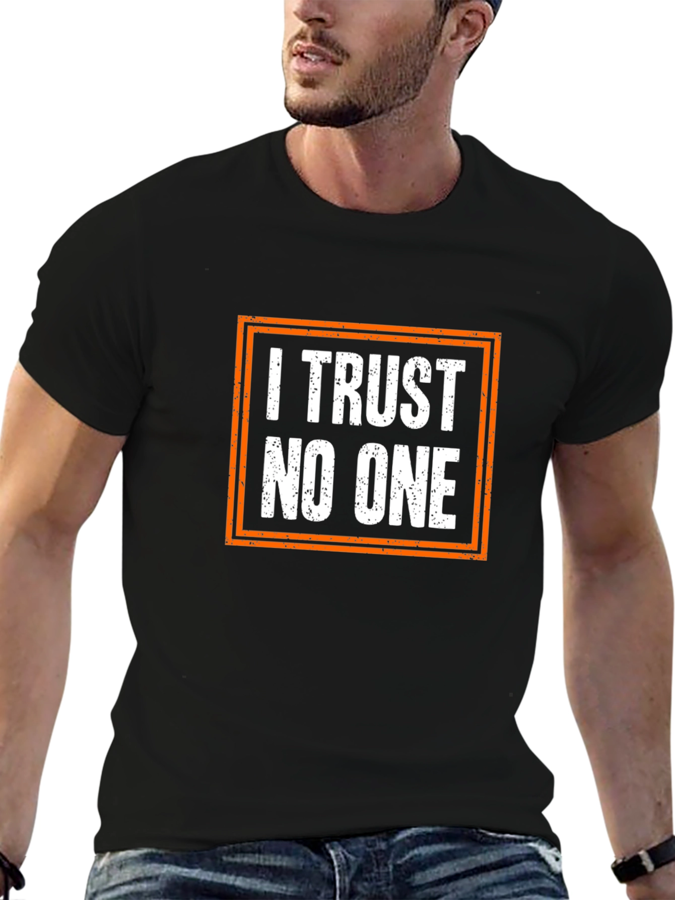I Trust No One Graphic T-Shirt - Black
