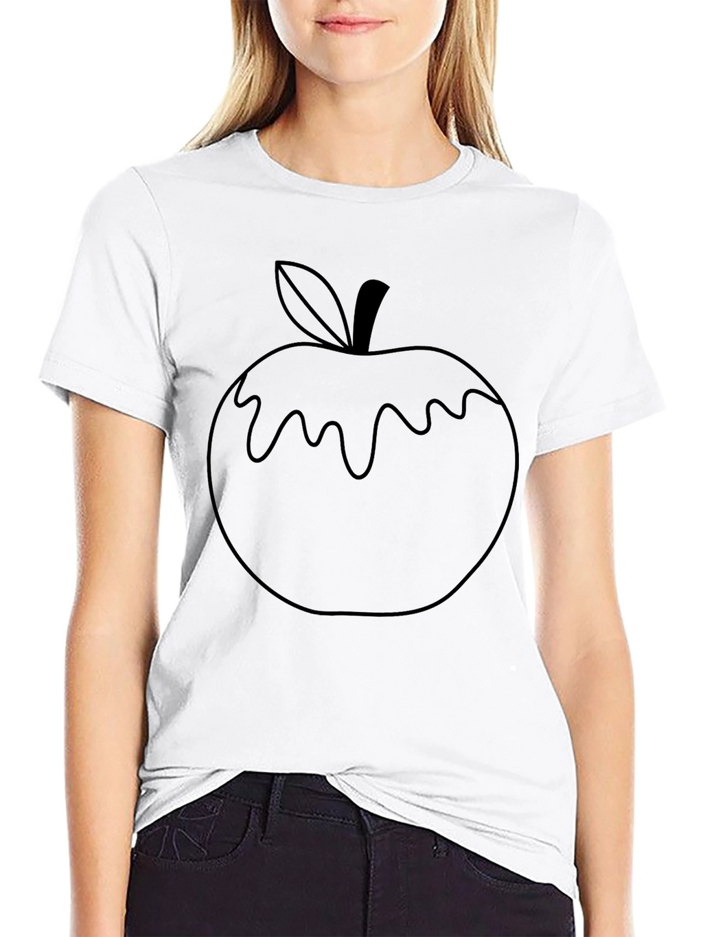 Apple Drip Graphic Black T-Shirt