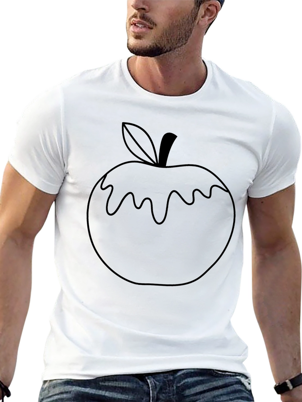 Apple Drip Graphic Black T-Shirt