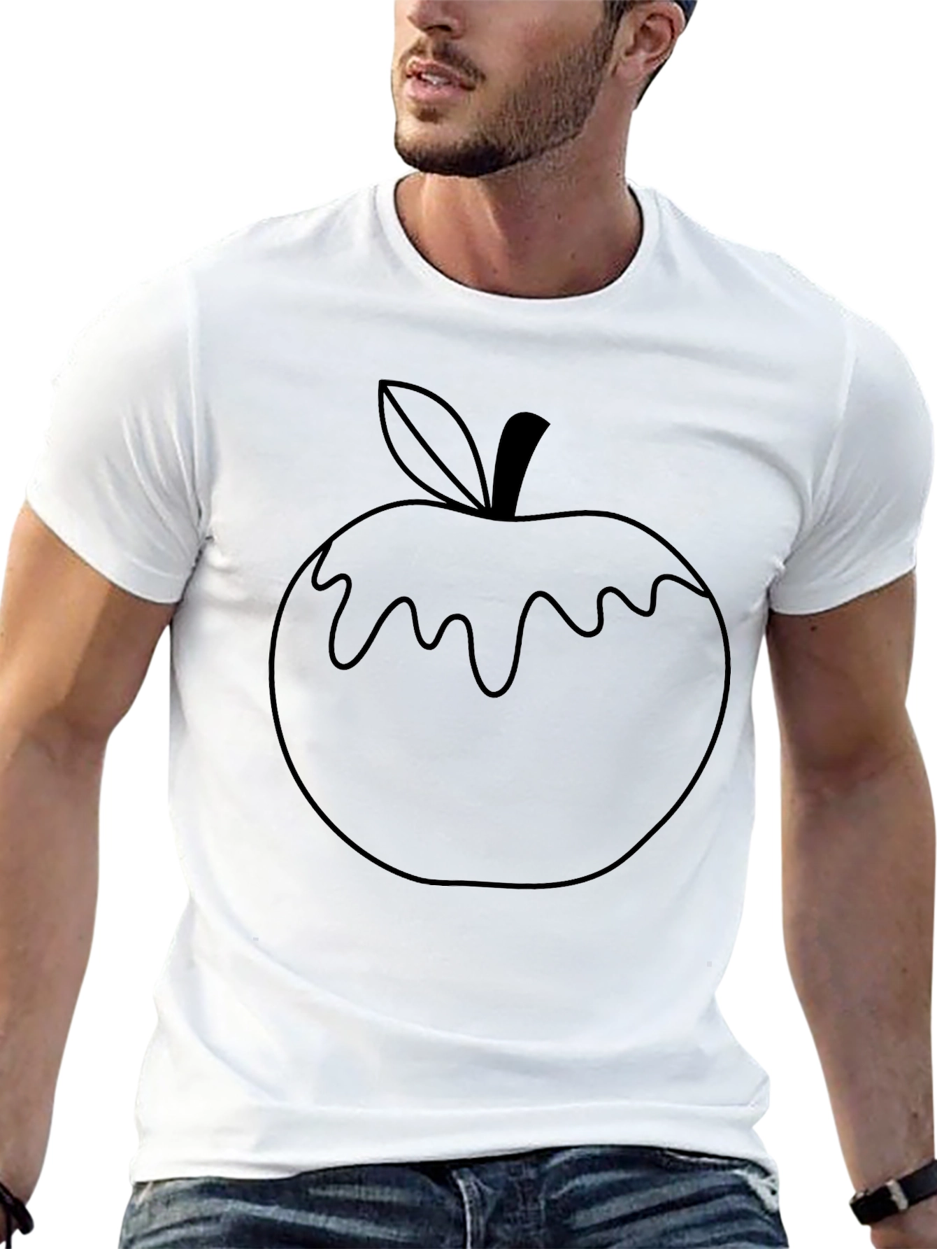 Apple Drip Graphic Black T-Shirt