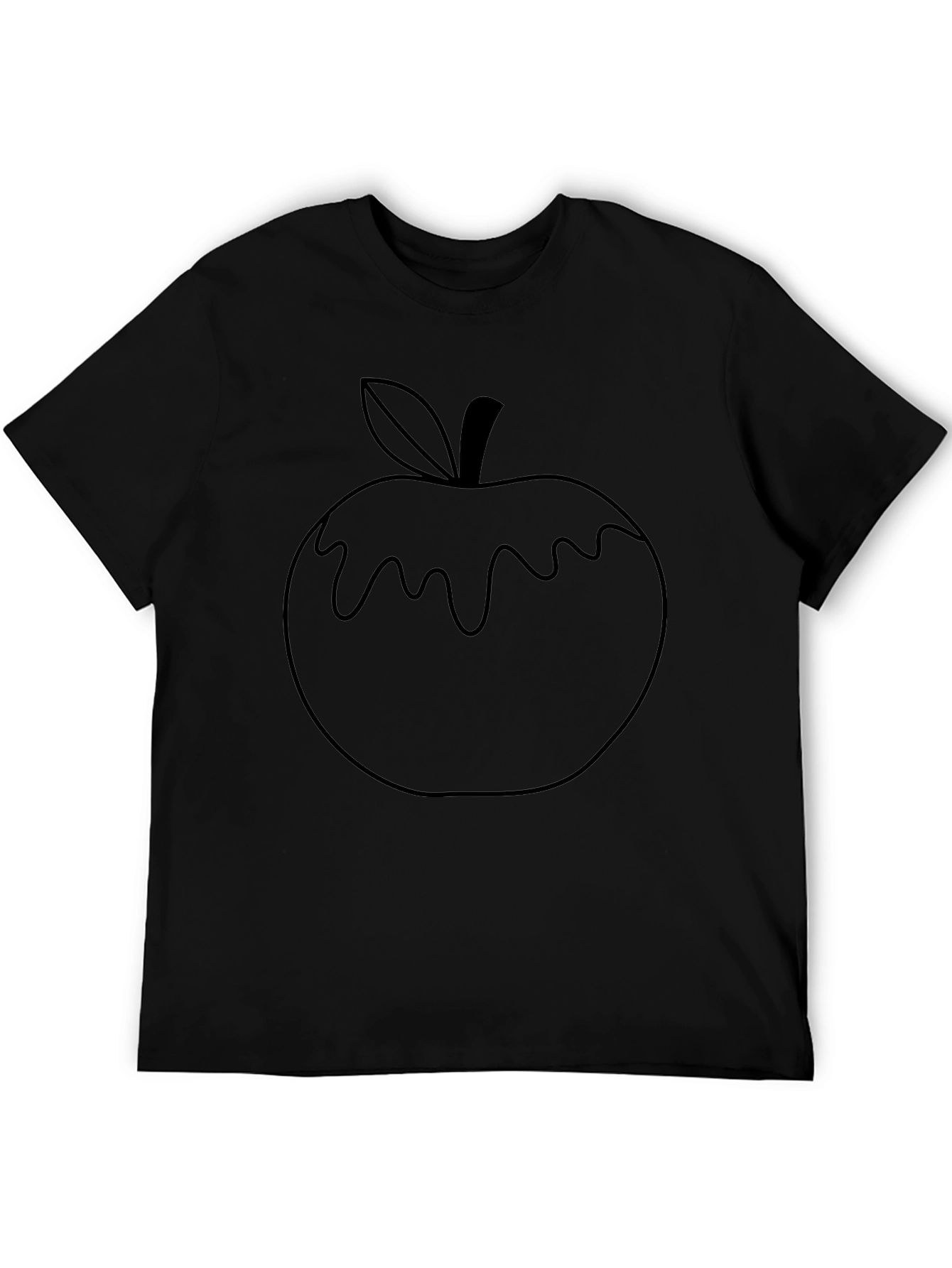 Apple Drip Graphic Black T-Shirt
