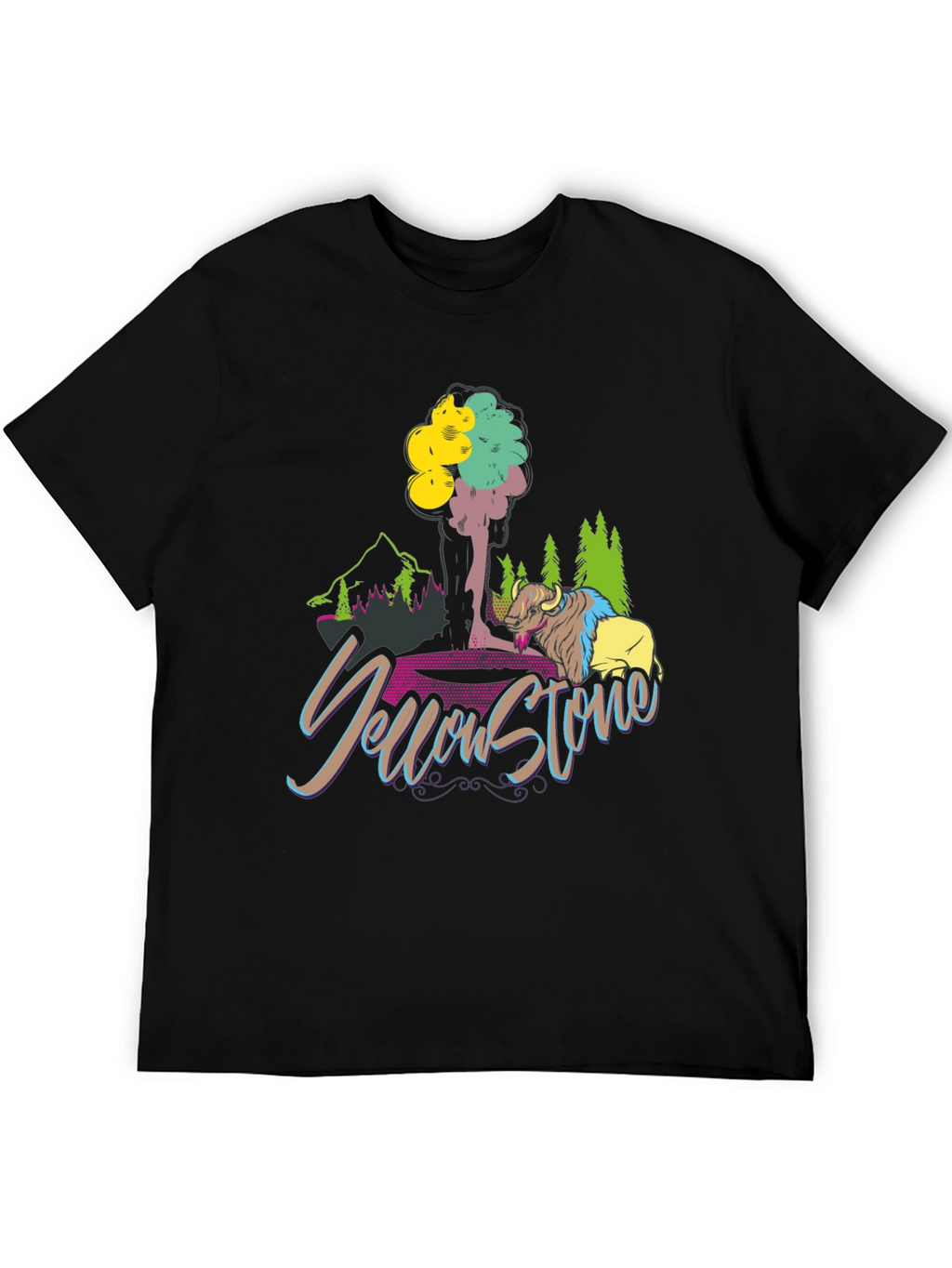 Yellowstone T-Shirt Bison Graphic Tee