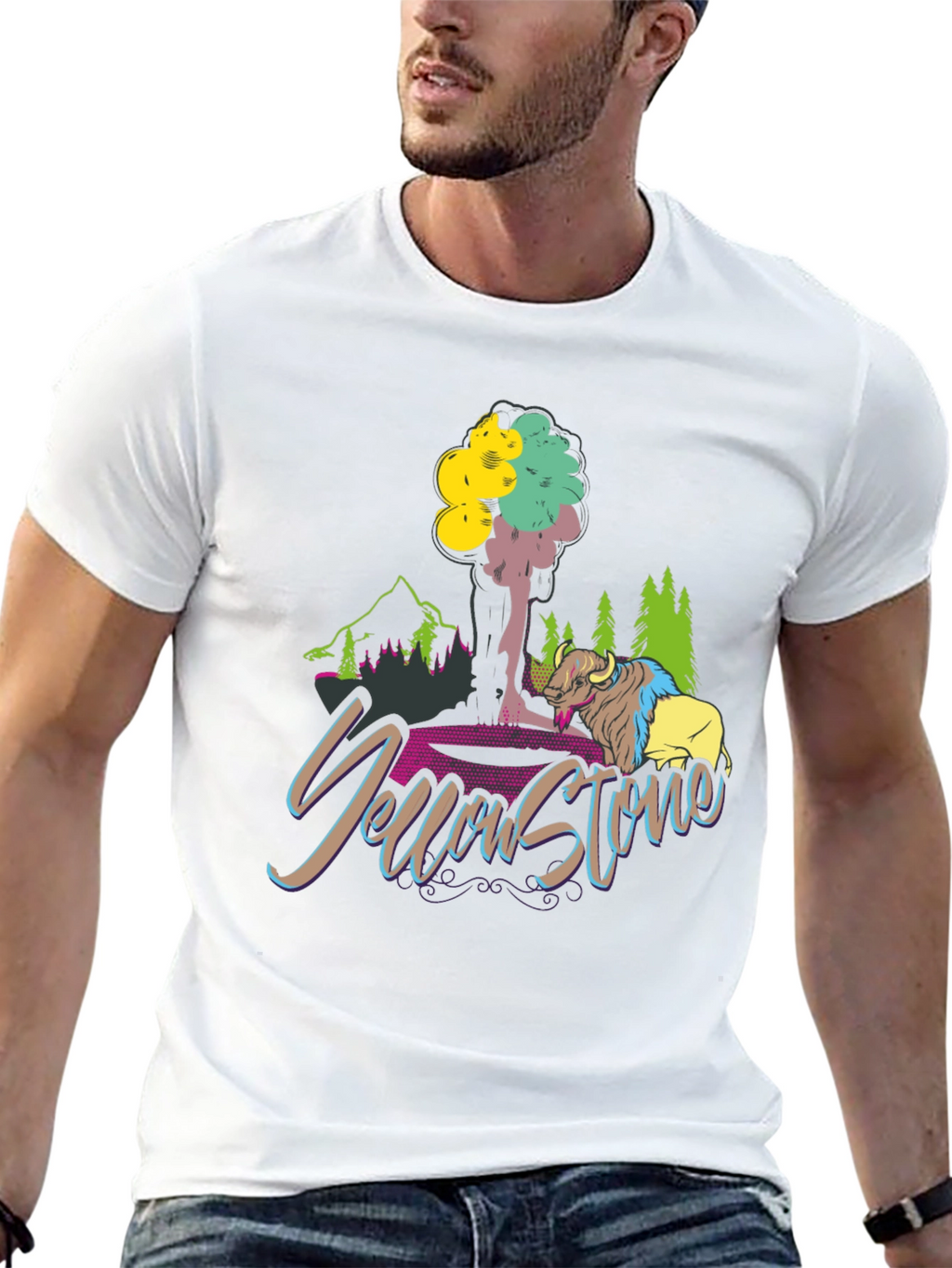 Yellowstone T-Shirt Bison Graphic Tee