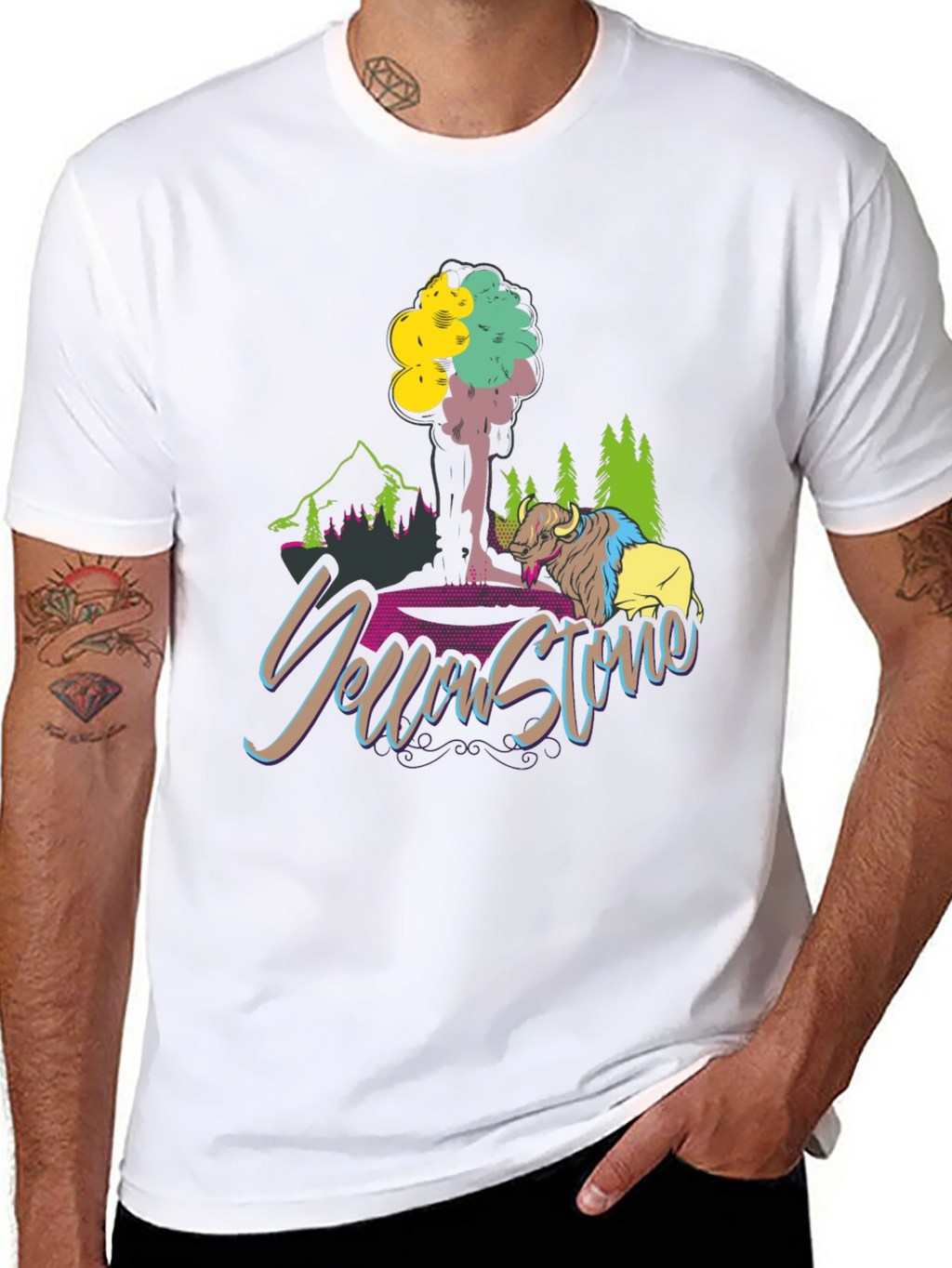 Yellowstone T-Shirt Bison Graphic Tee