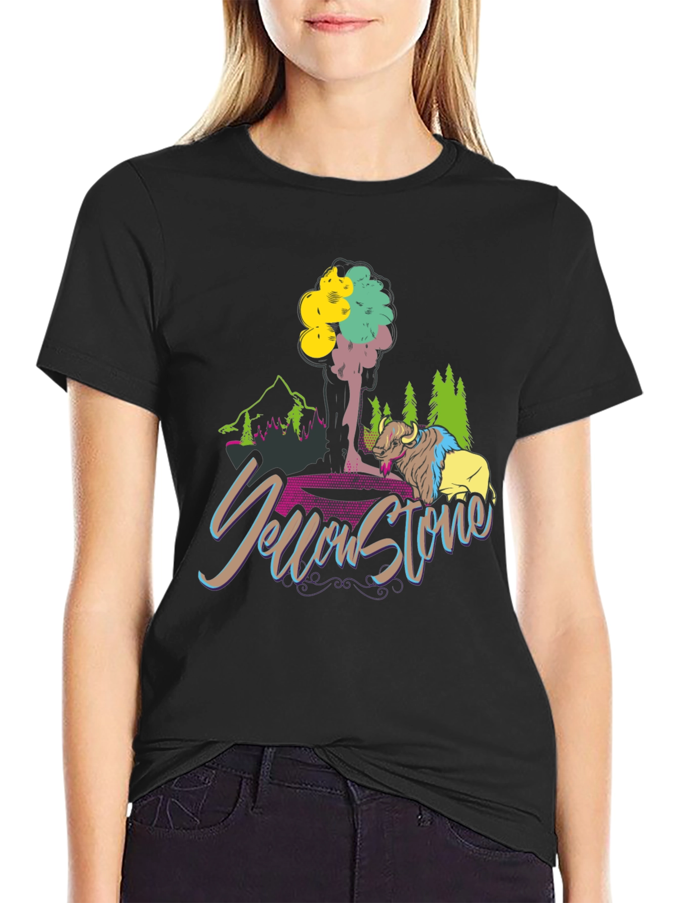 Yellowstone T-Shirt Bison Graphic Tee