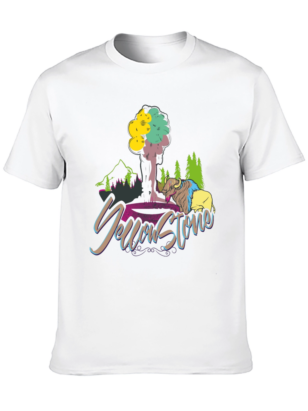 Yellowstone T-Shirt Bison Graphic Tee