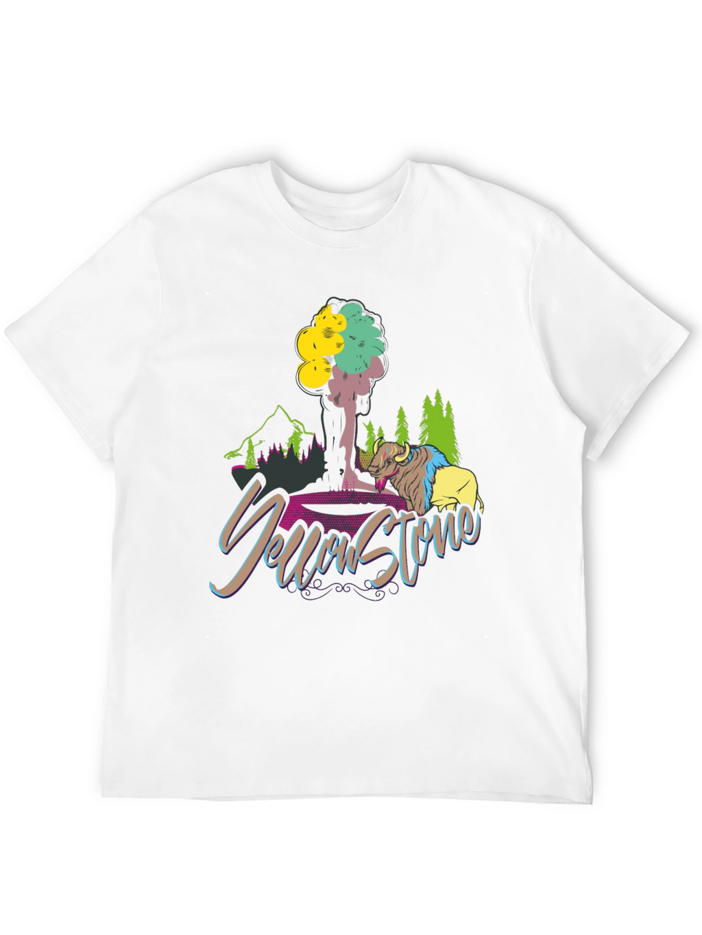 Yellowstone T-Shirt Bison Graphic Tee