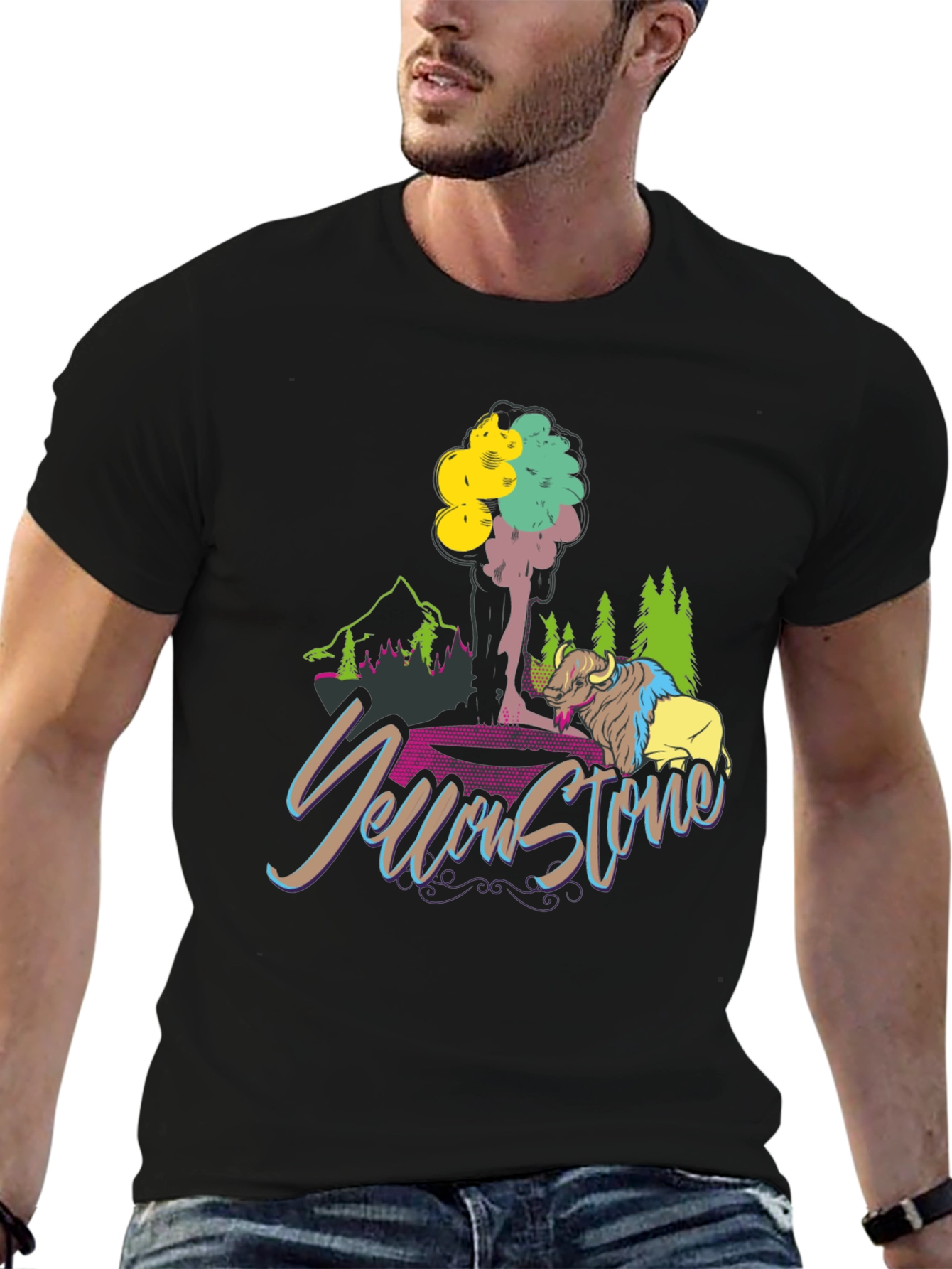 Yellowstone T-Shirt Bison Graphic Tee