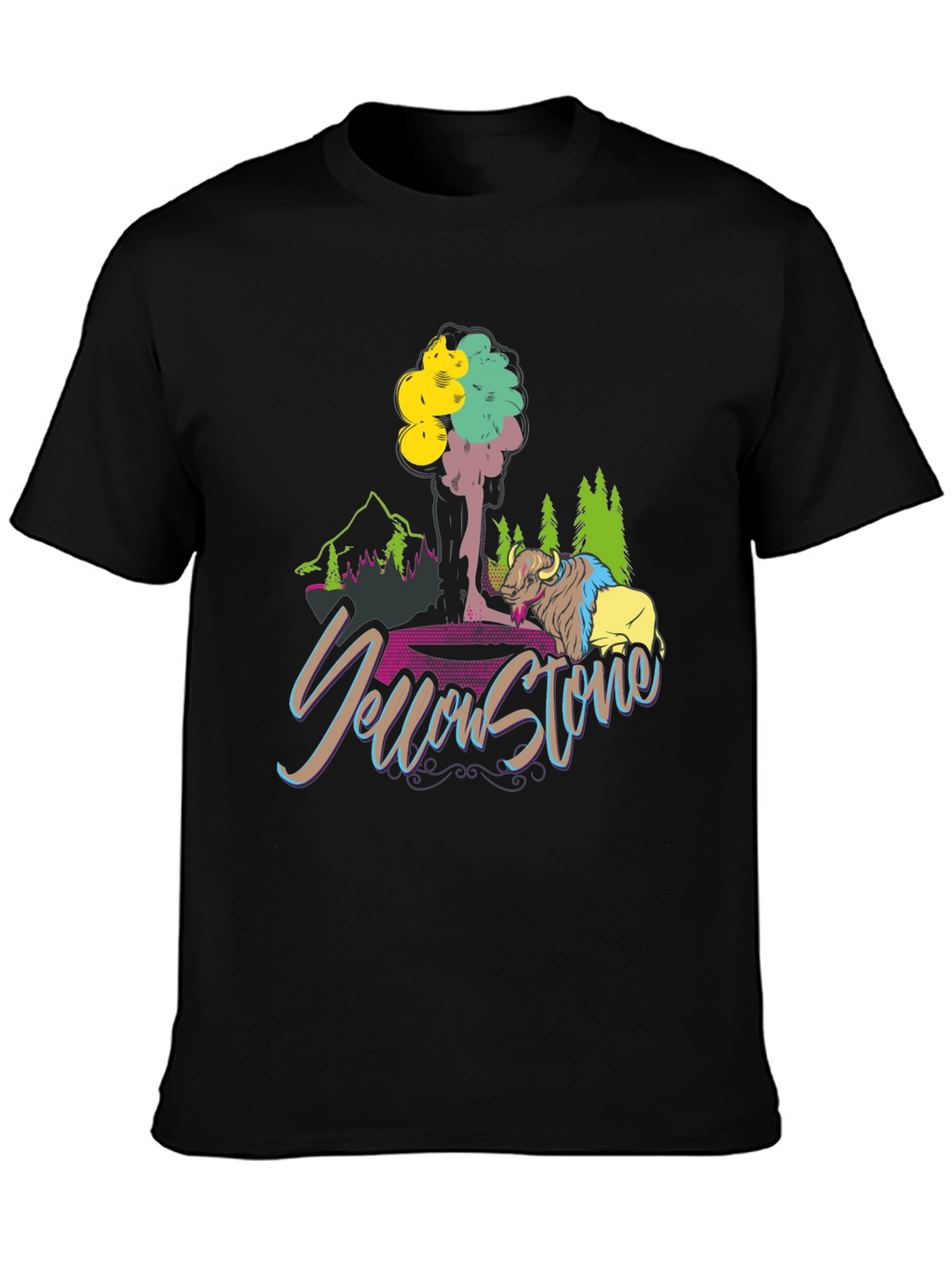 Yellowstone T-Shirt Bison Graphic Tee