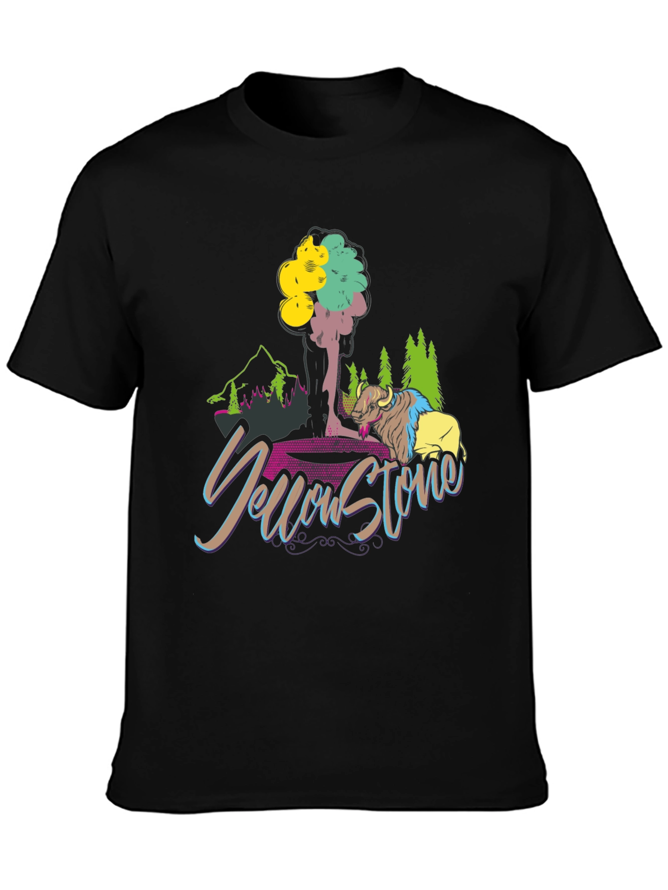 Yellowstone T-Shirt Bison Graphic Tee