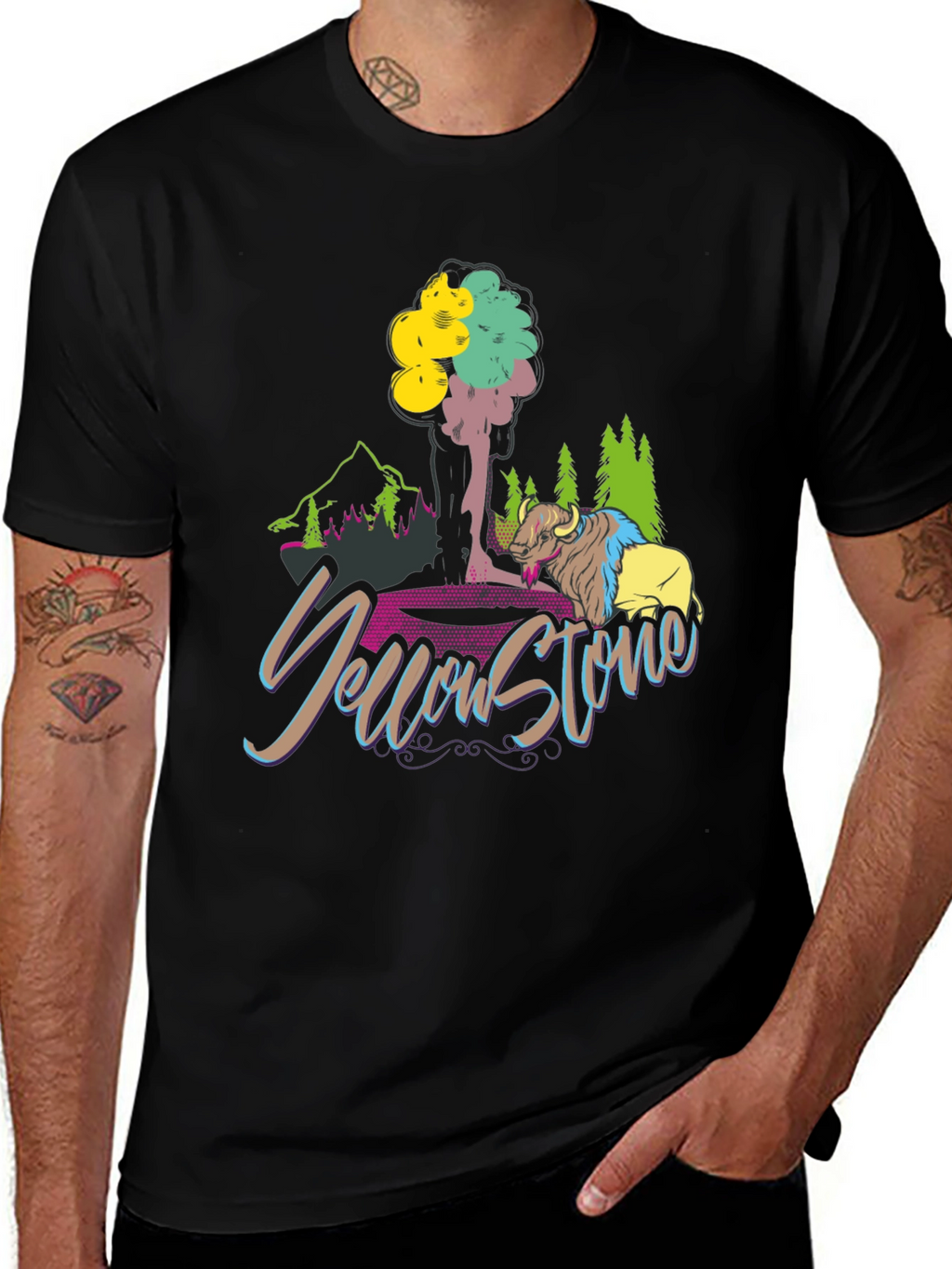 Yellowstone T-Shirt Bison Graphic Tee