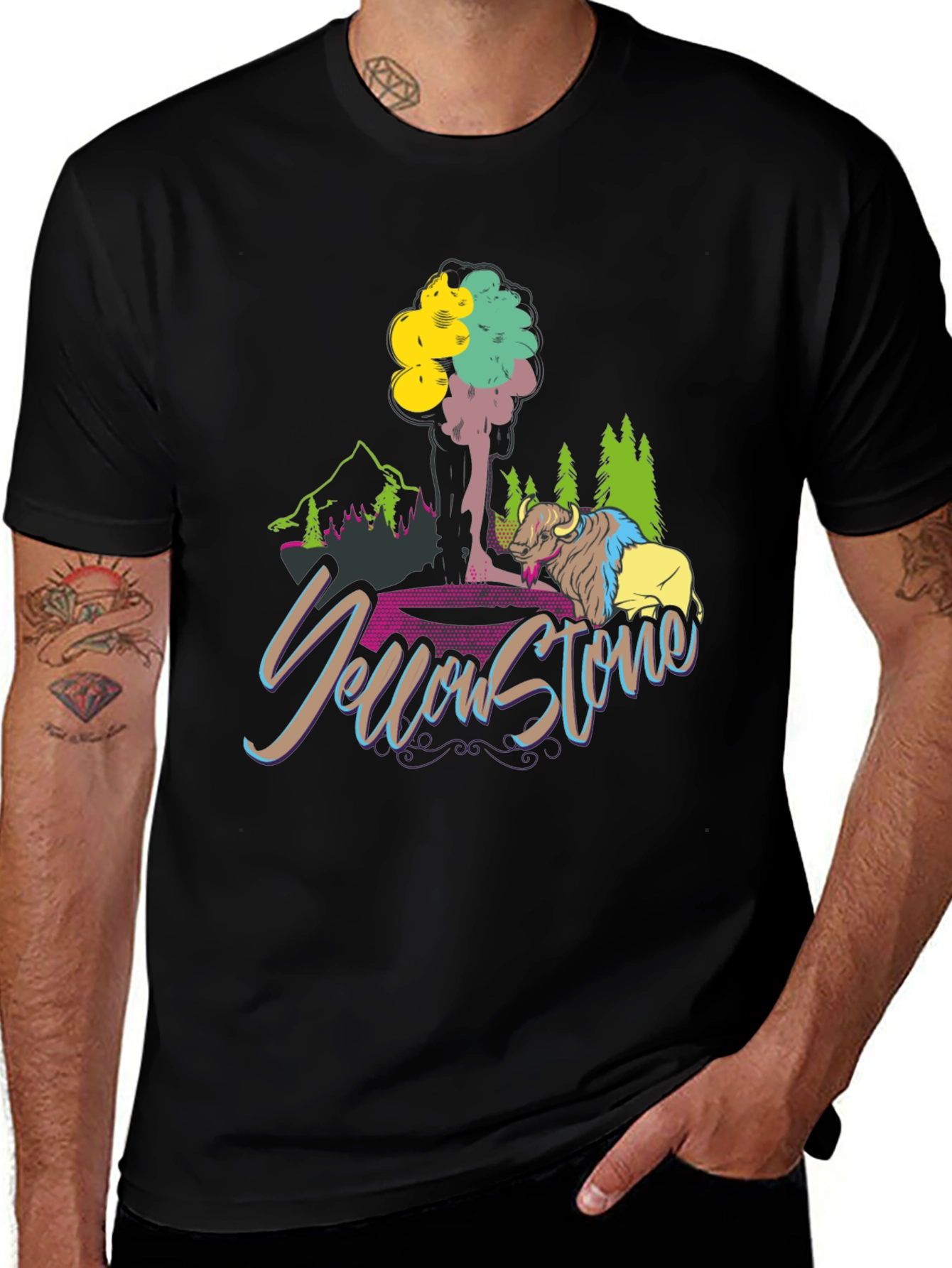 Yellowstone T-Shirt Bison Graphic Tee