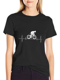 Cycling Heartbeat T-Shirt - Black