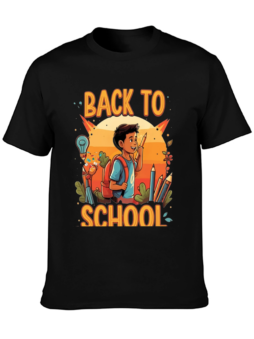 Back to School Graphic Tee - Black Cotton Shirt