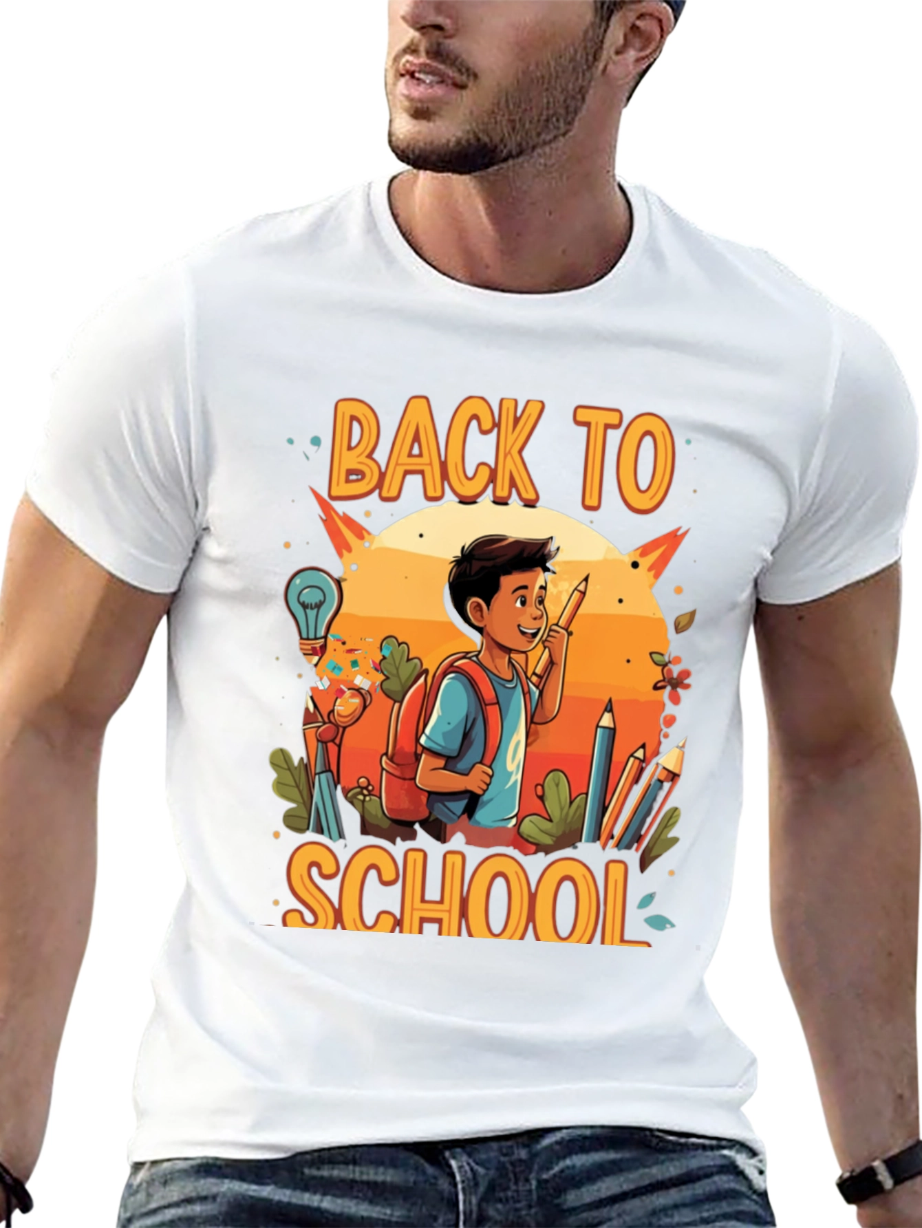 Back to School Graphic Tee - Black Cotton Shirt