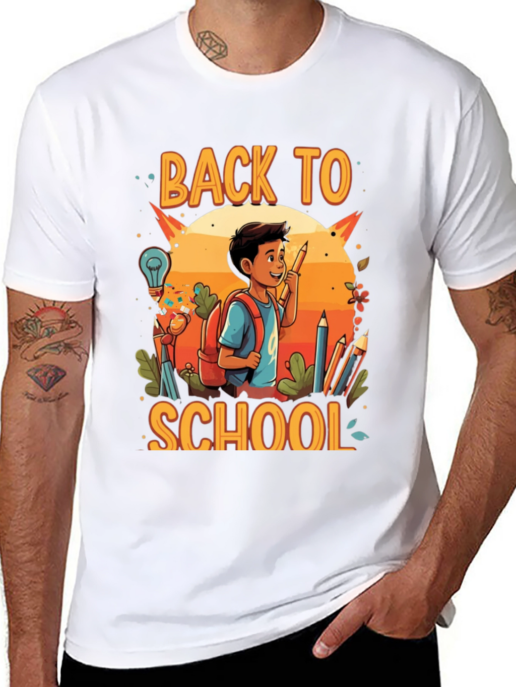 Back to School Graphic Tee - Black Cotton Shirt