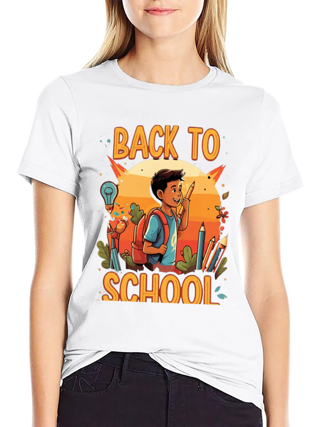 Back to School Graphic Tee - Black Cotton Shirt