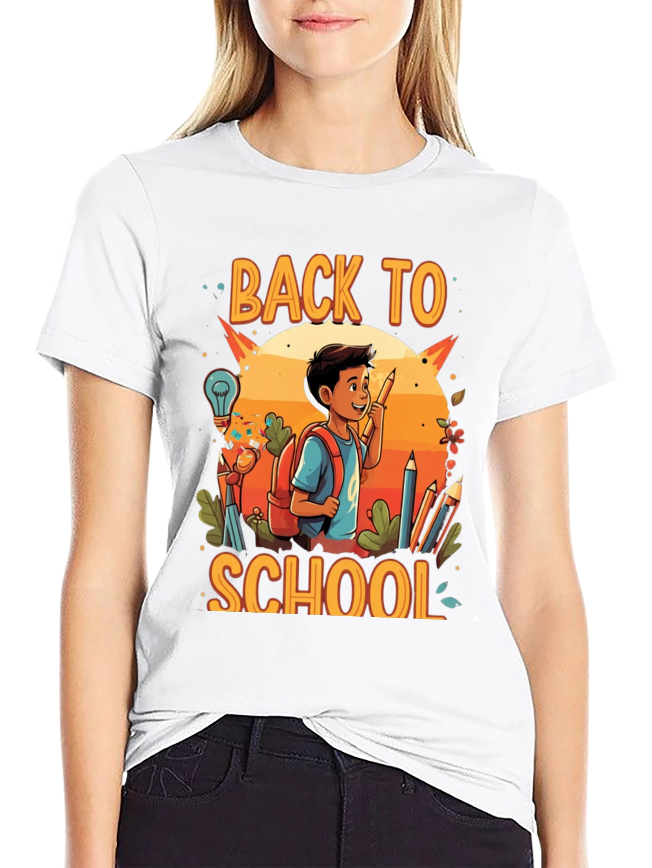 Back to School Graphic Tee - Black Cotton Shirt