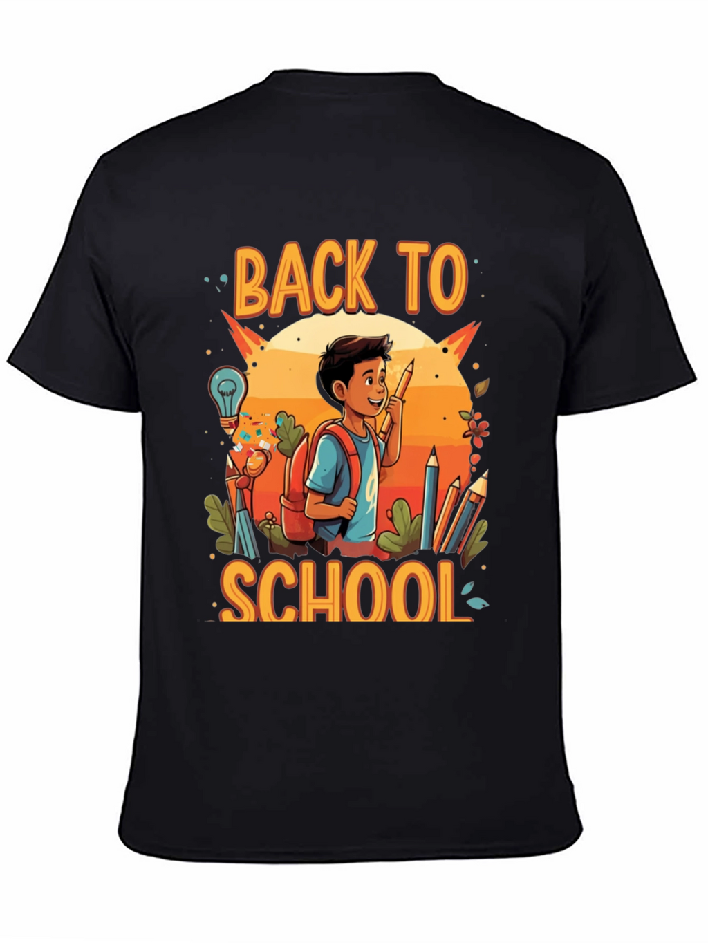 Back to School Graphic Tee - Black Cotton Shirt