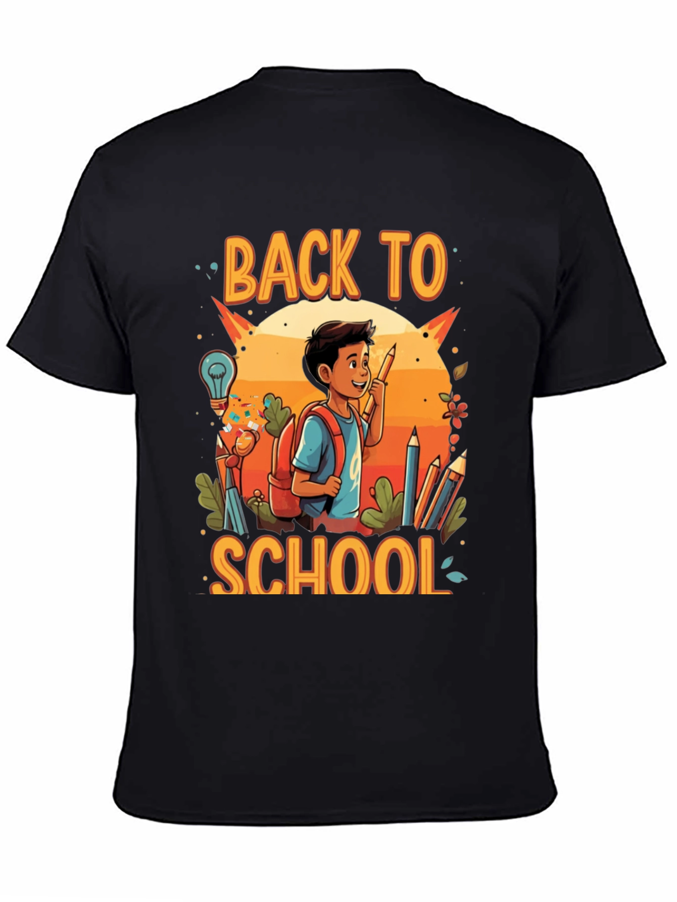 Back to School Graphic Tee - Black Cotton Shirt
