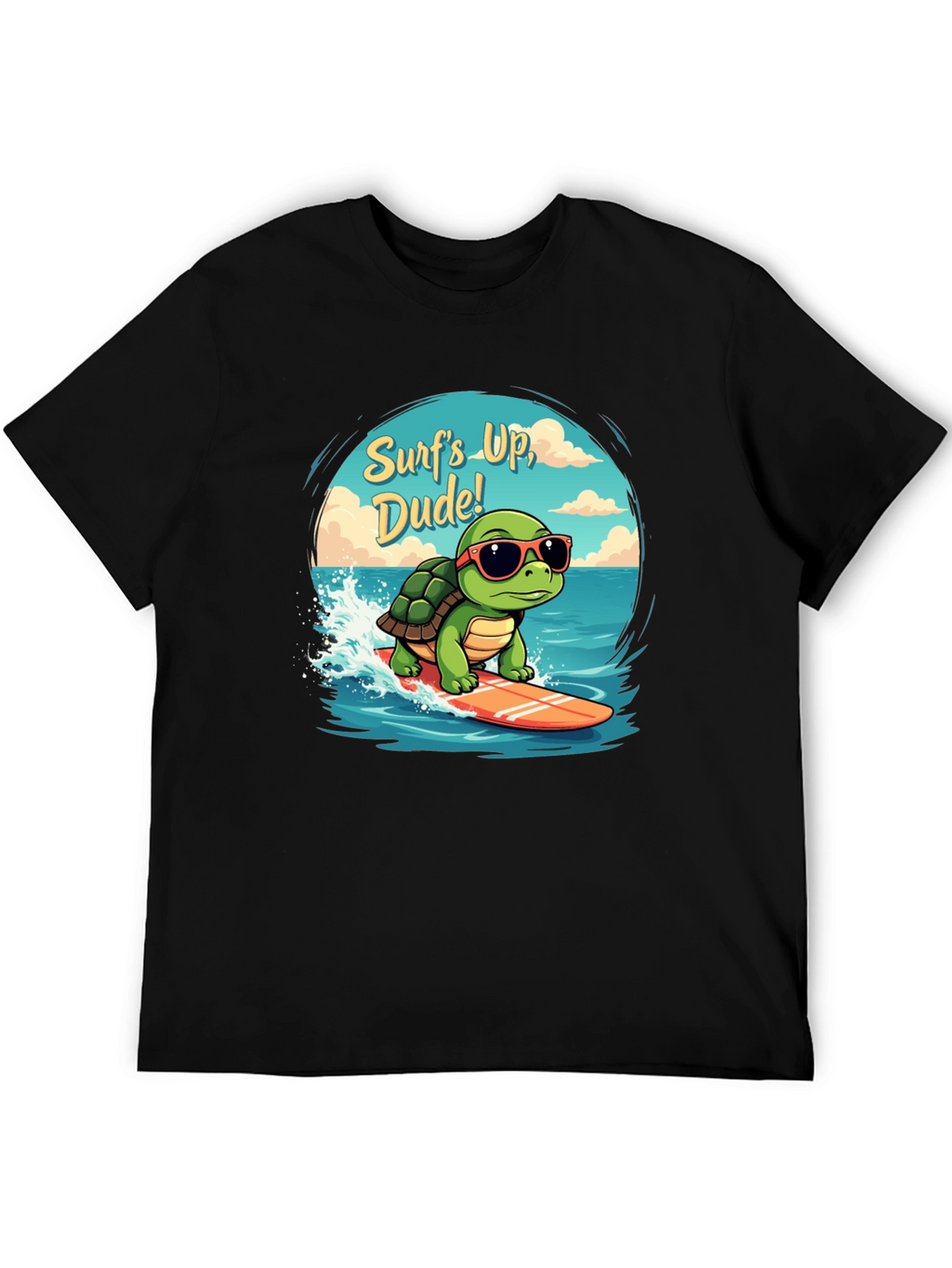Surfing Turtle Graphic T-Shirt - Surfs Up Dude!